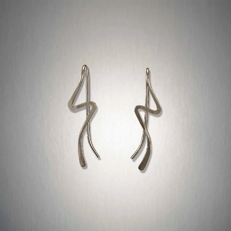 Custom-made earrings for women -2937 - Minimalist Threader - Lightning