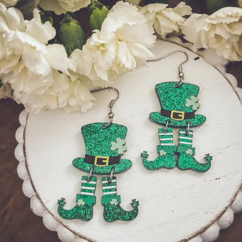 Heart-shaped earrings for women -Adorable Saint Patrick’s Day Earrings