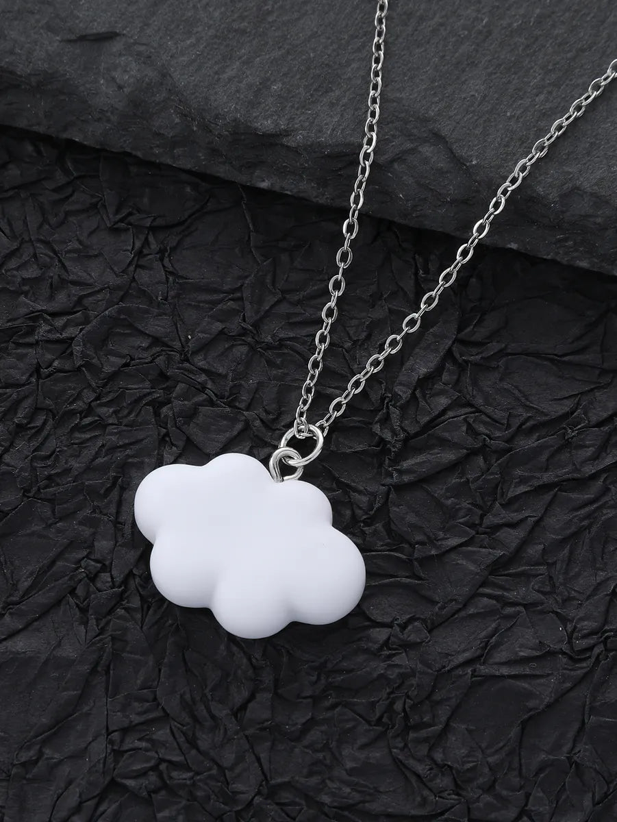 Custom necklaces for women -Cute Clouds Resin Women's Pendant Necklace