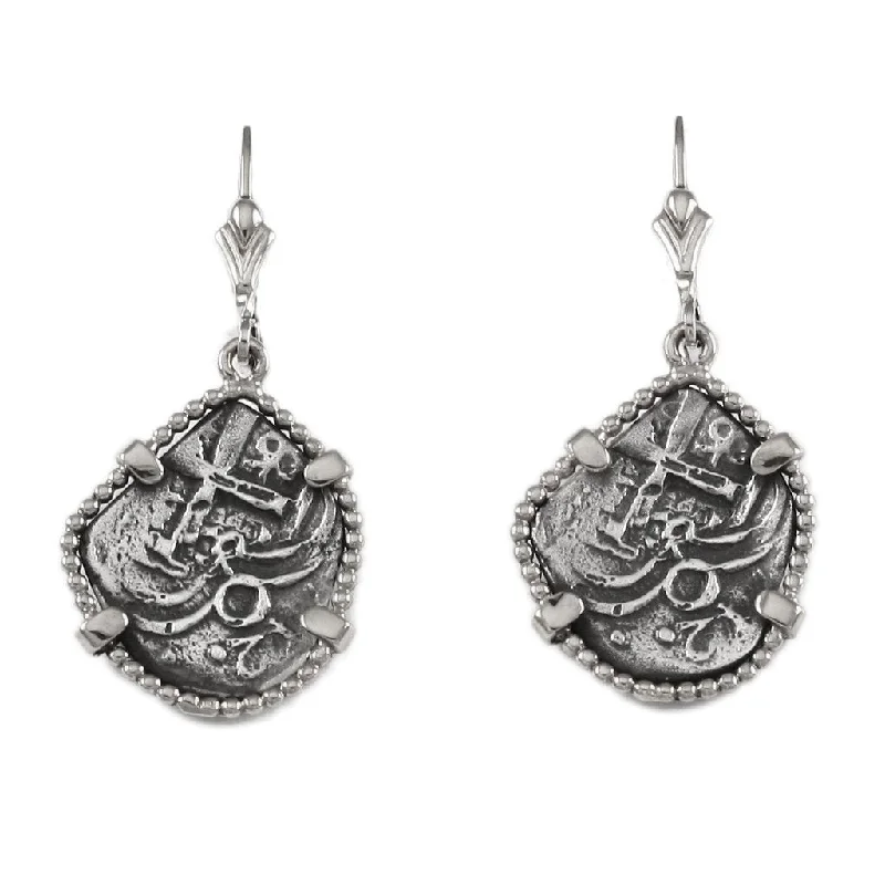 Designer earrings for women -Earrings with 7/8" Replica Atocha Coins