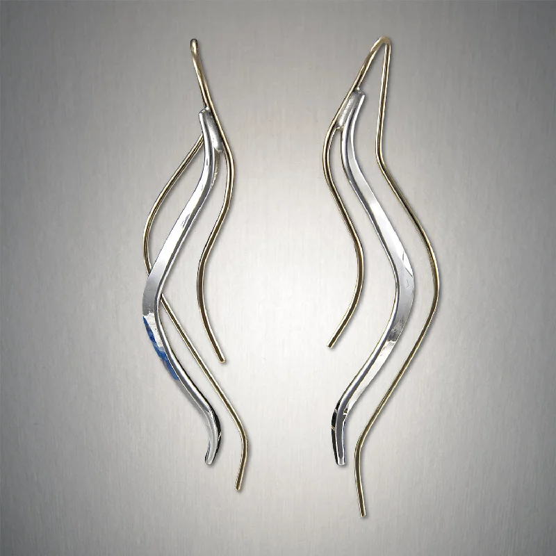 Hoop dangle earrings for women -2288 - French Wire - Flames