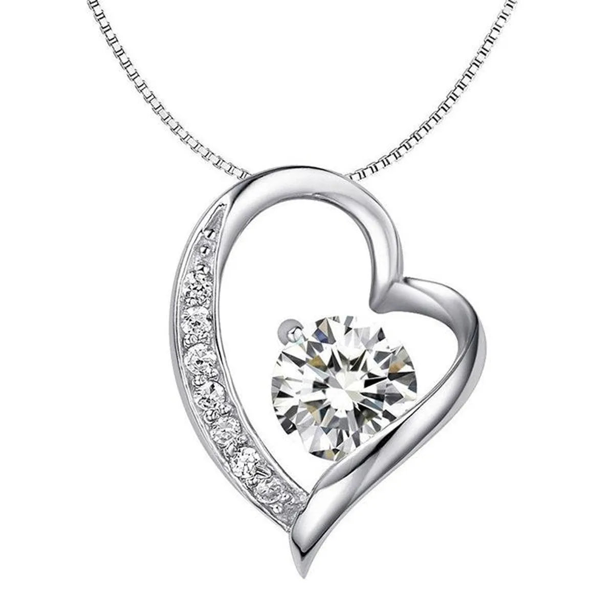 Trendy necklaces for women -Korean Version Of The Simple Classic Heart And Eight Arrows Zircon Necklace Nhlj145837