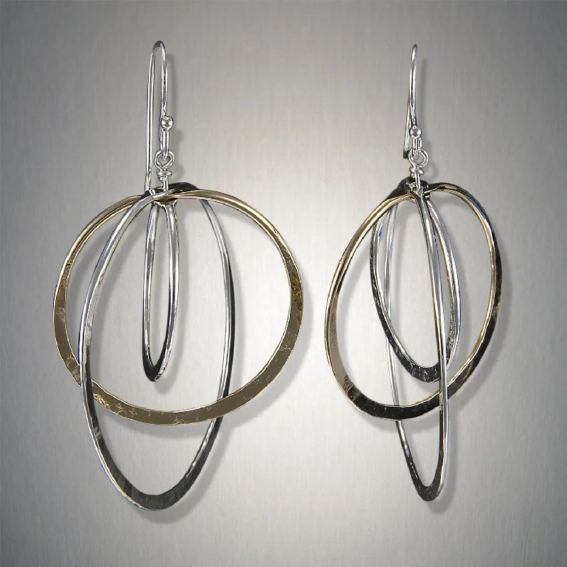 Elegant hoop earrings for women -E963 - Triple Revolution