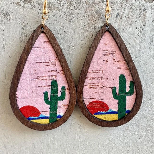 Gold leaf earrings for women -Gorgeous Desert Sunrise Earrings