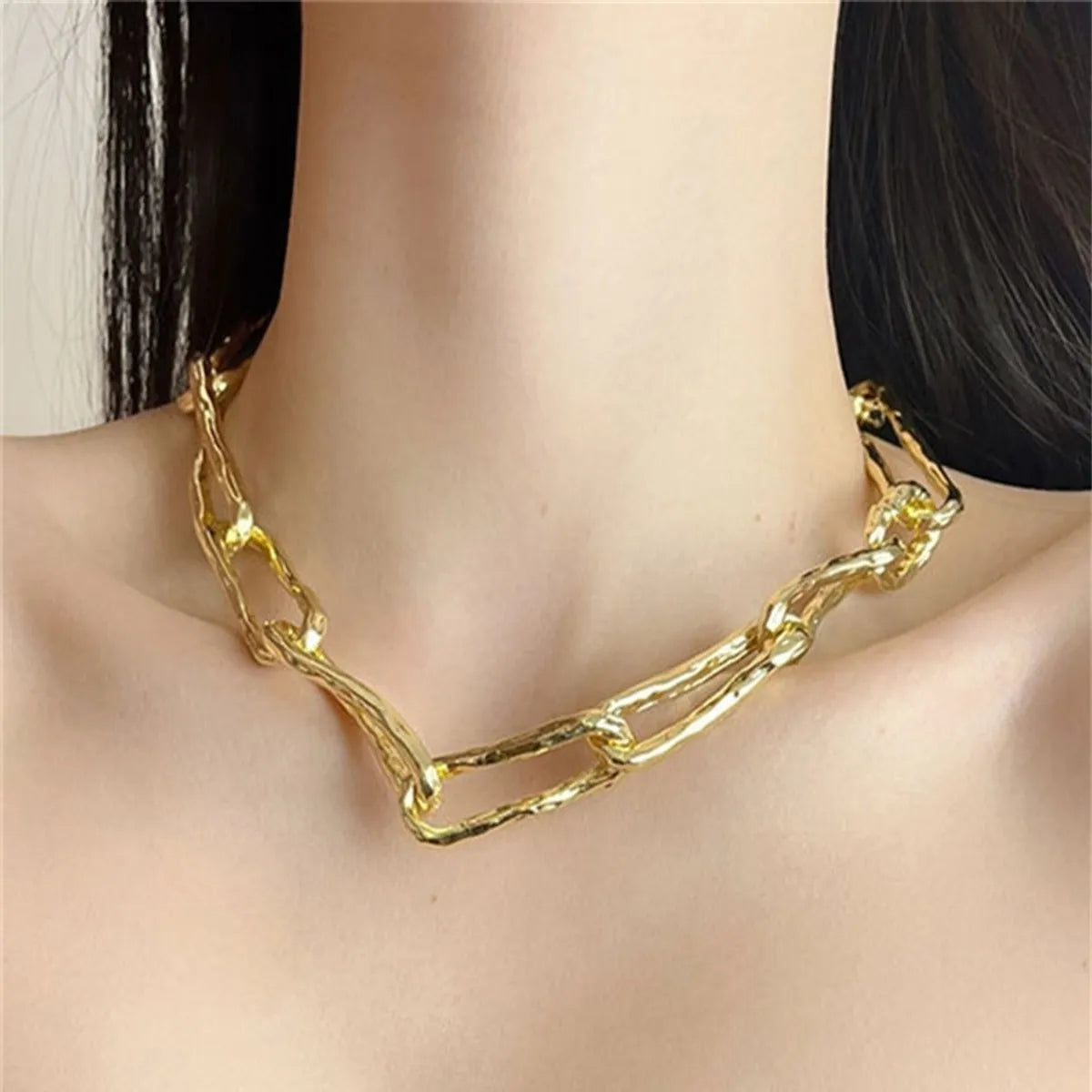 Double pendant necklaces for women -Hip-Hop Solid Color Alloy Unisex Choker