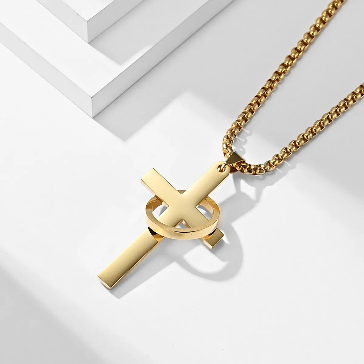 Short necklaces for women -Hip-Hop Retro Cross 304 Stainless Steel Polishing Men'S Pendant Necklace