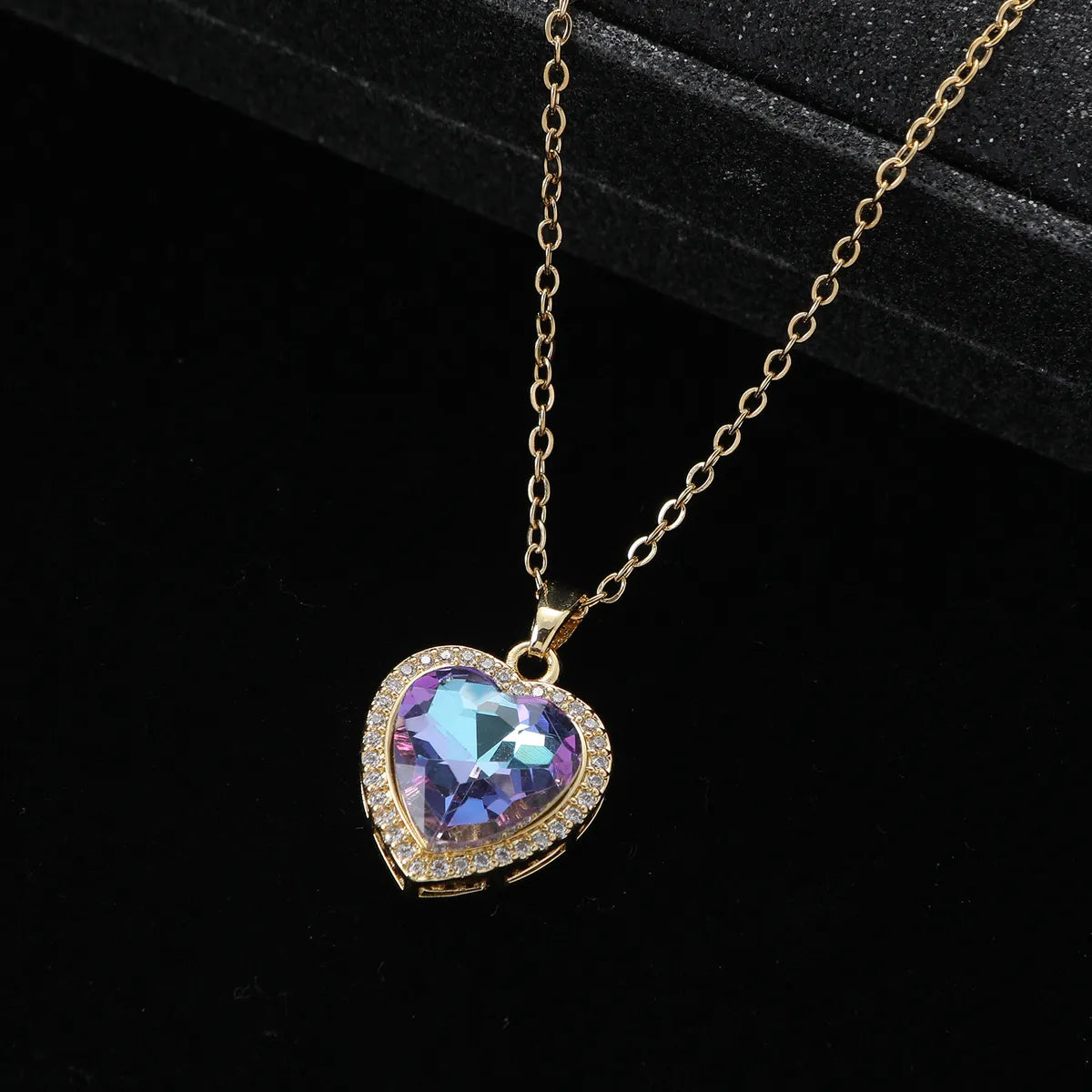 Eternity necklaces for women -Wholesale Vintage Style Heart Shape Stainless Steel Plating Pendant Necklace