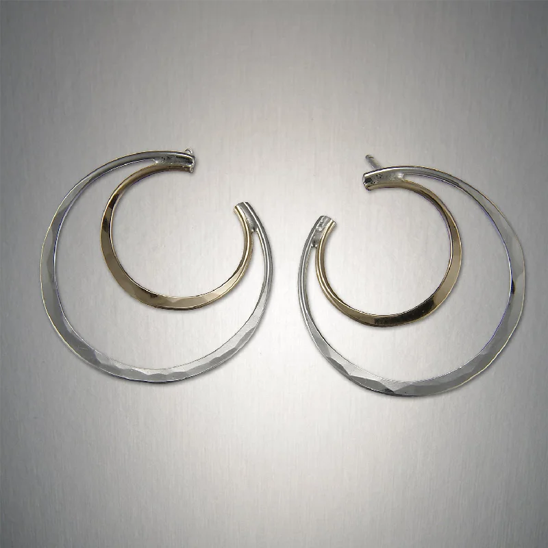 Women's earrings online shop -2235 - Post - Partial Double Circle