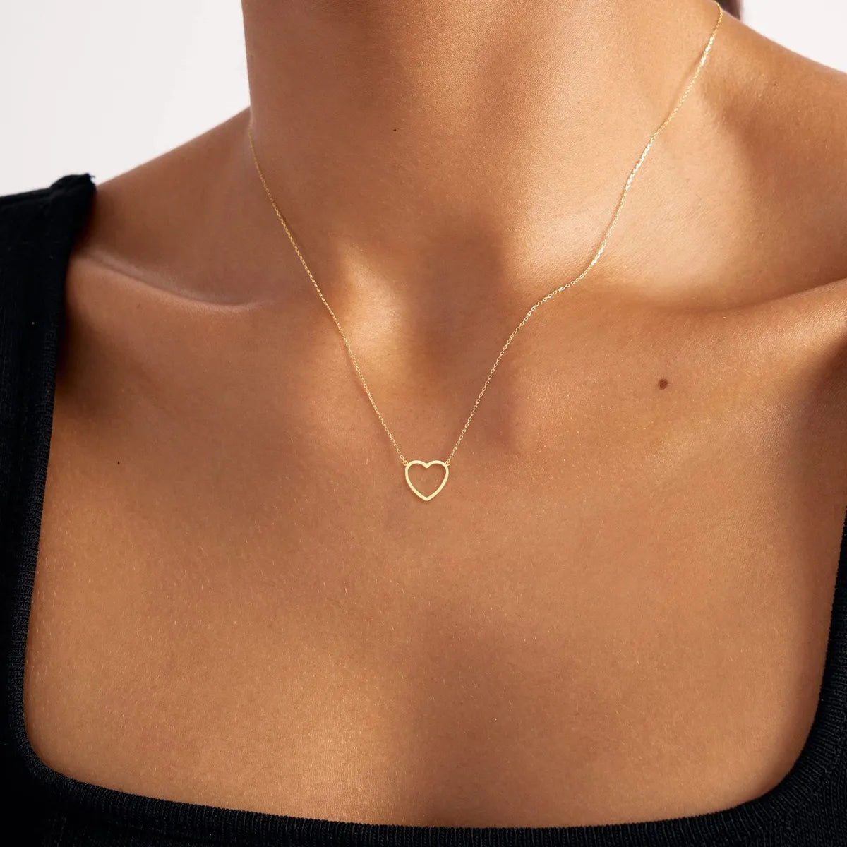 Adjustable gold necklaces for women -304 Stainless Steel Casual Modern Style Simple Style Heart Shape Pendant Necklace