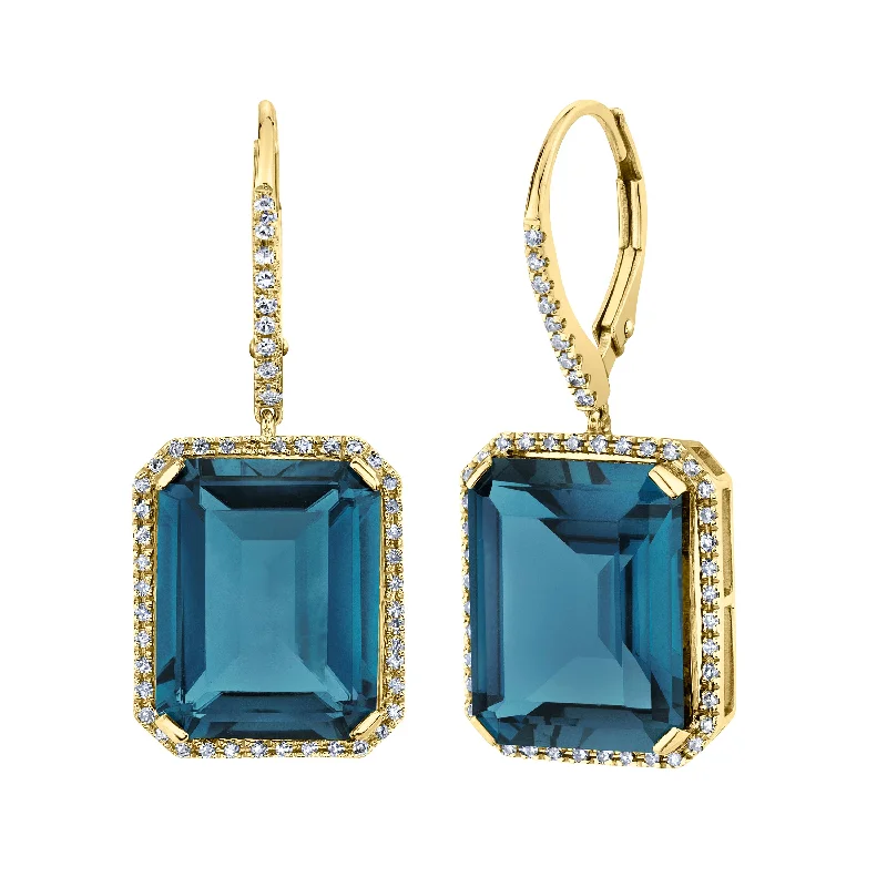 Yellow Gold/London Blue Topaz