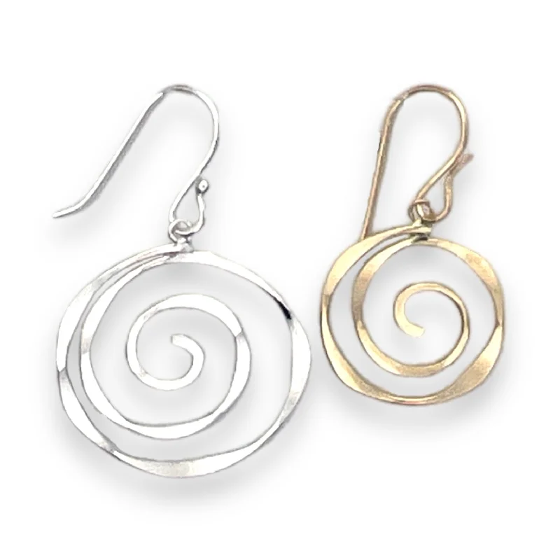 Rose gold earrings for women -2179 - Spiral Dangles