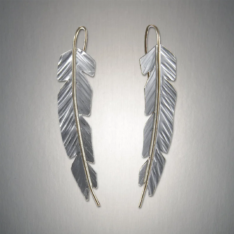 Round earrings for women -2915 - Feather