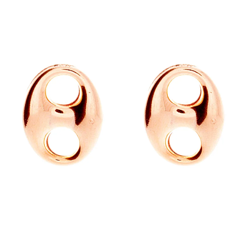 Black diamond earrings for women -Puffed Mariner Earrings 16.5mm