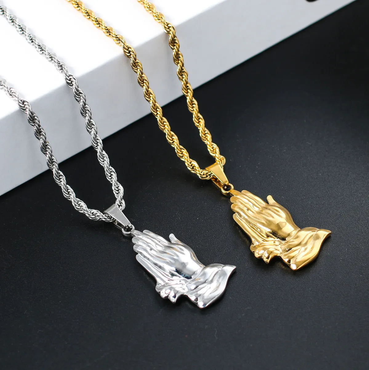 Diamond necklaces for special occasions for women -Ethnic Style Hand Stainless Steel Plating Necklace 1 Piece