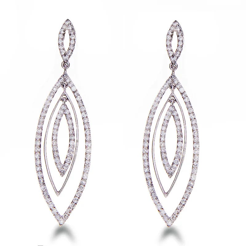 Classic gold earrings for women -Diamond Dangling Earrings