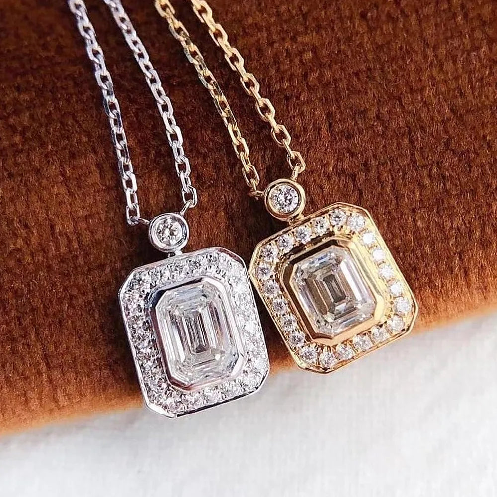 Infinity necklaces for women -Copper Simple Style Shiny Inlay Rectangle Perfume Bottle Zircon Pendant Necklace