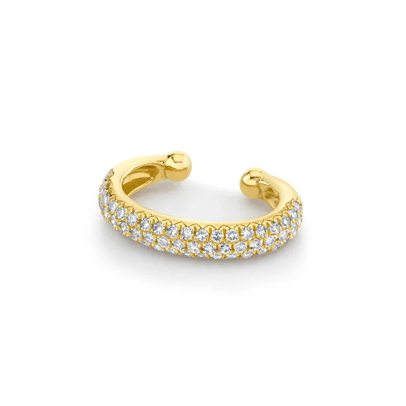 Sparkly hoop earrings for women -DIAMOND JUMBO PAVE EAR CUFF