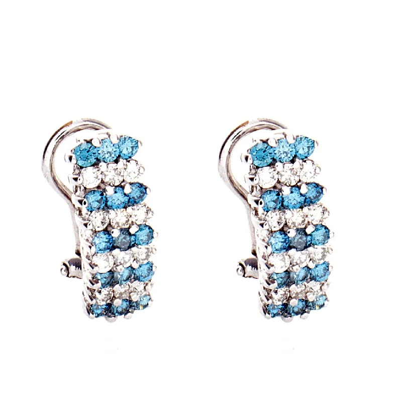 Diamond stud earrings for women -Blue Diamond Earrings