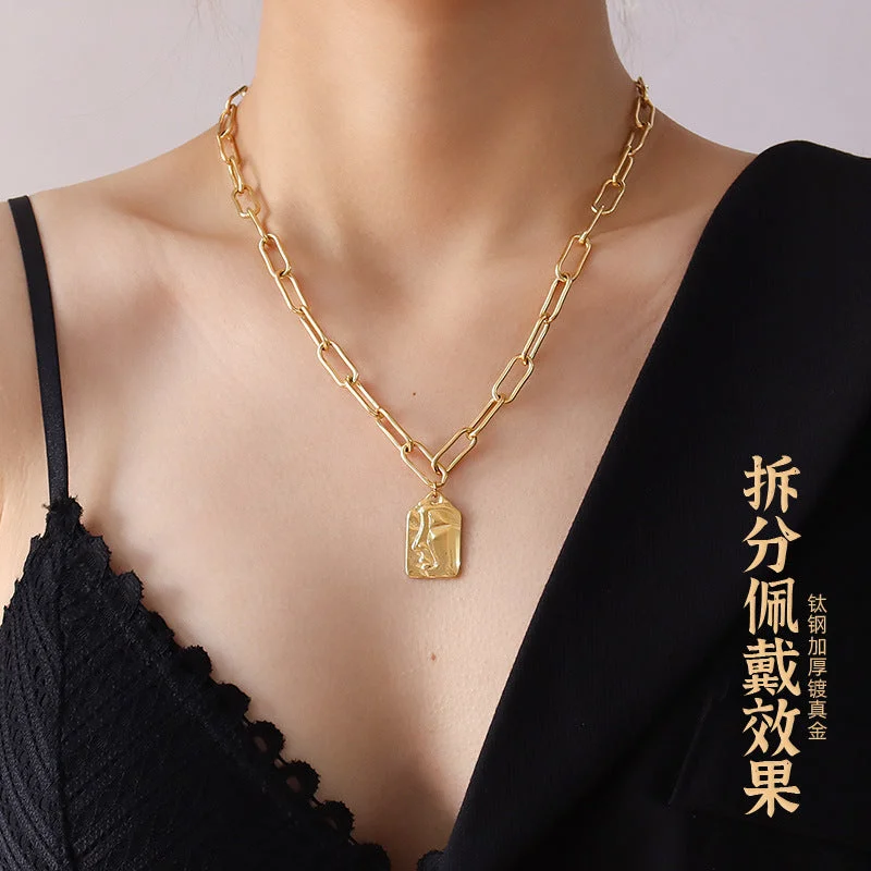 Gold Half Face Necklace