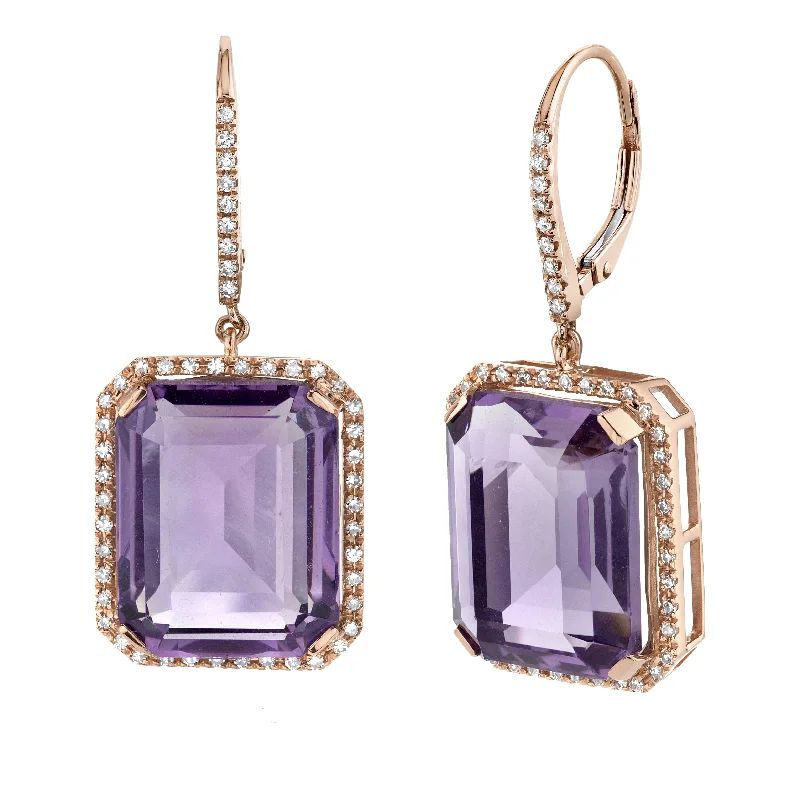 Wedding earrings for women -AMETHYST PORTRAIT EARRINGS