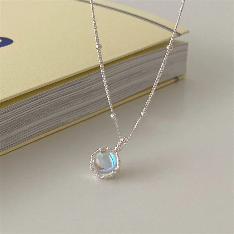 Moonstone Necklace-Silver