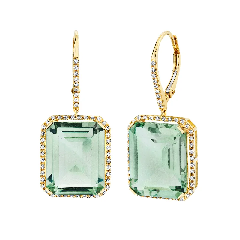 Yellow Gold/Green Amethyst