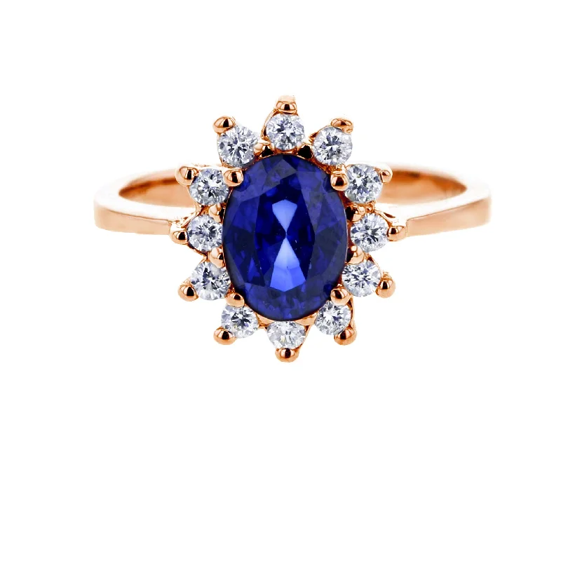 Engagement rings with a twist band for women -Princess Sapphire and  Diamond Ring