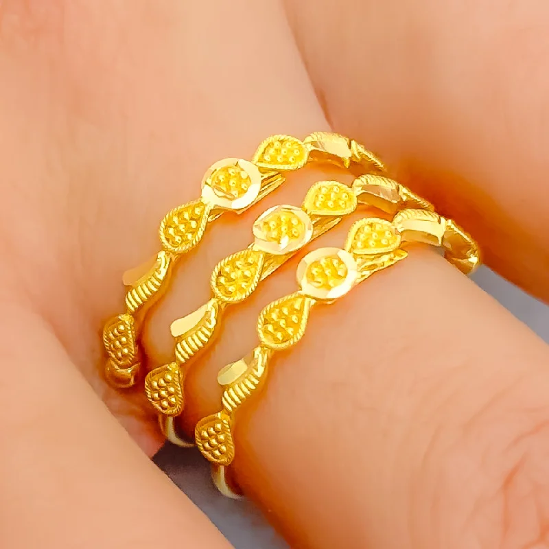 Custom rings for women -Decadent Jazzy 22K Gold Spiral Ring