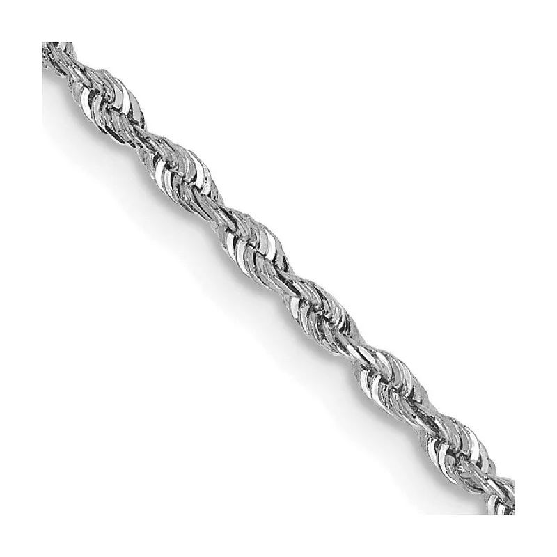 Diamond bangles for special occasions for women -Curata 10k White Gold 1.84mm Sparkle Cut Quadruple Rope Chain Bracelet