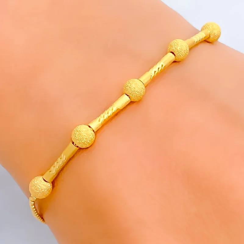 Stackable bracelets for women -Decorative Modern 22k Gold Bracelet