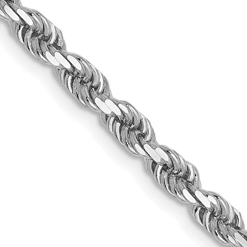 Simple bracelets for women -Curata 14k White Gold Lobster Claw Closure Valu plus 3.00mm Chain Bracelet