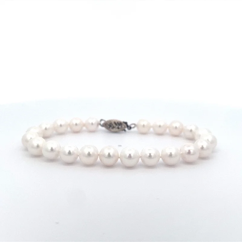 Women's bracelets online shop -14K White Gold Cultured Pearl Strand Bracelet