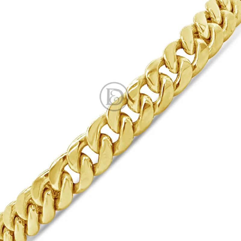 High-end bangles for women -10K Yellow Gold Hollow Miami Cuban Bracelet