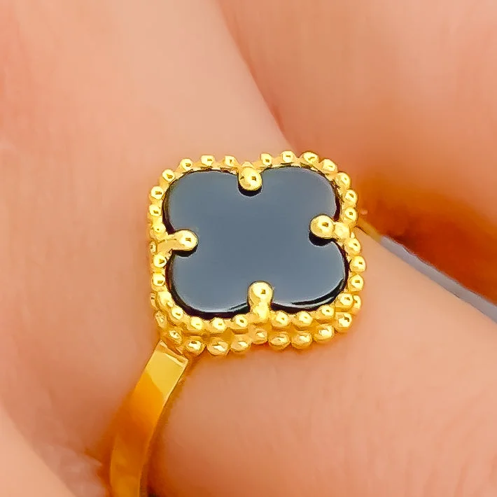 Luxury rings for women -Modish Fancy 21K Gold Ring - Size 9