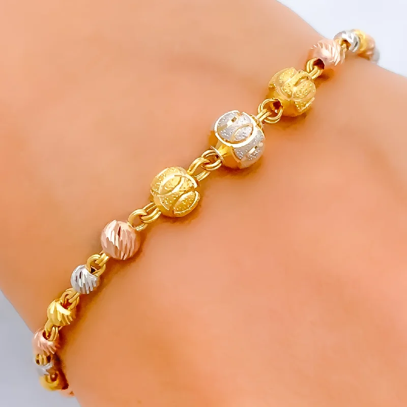 Cuff bracelets for women -Lovely Luscious 22k Gold Orb Bracelet