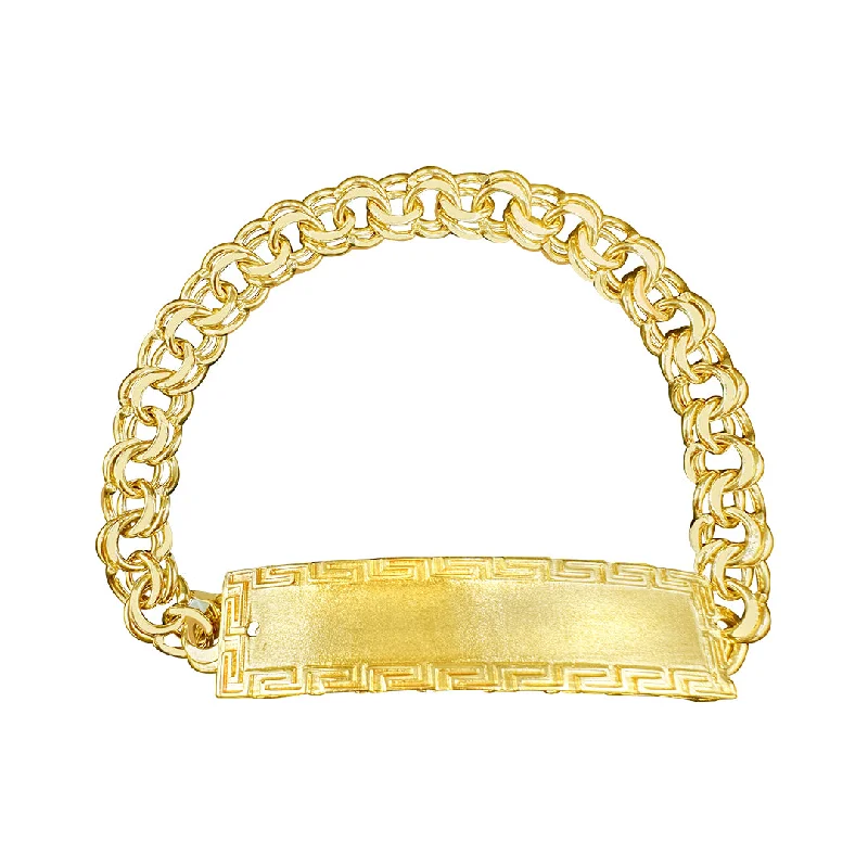 Gold diamond bracelets for women -10K Yellow Gold Chino Link Medusa ID Bracelet