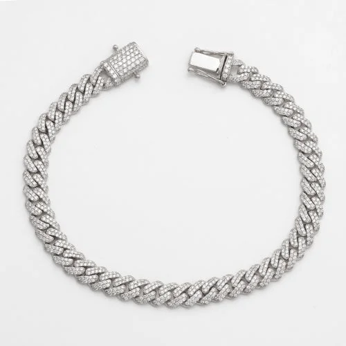 Modern cuff bracelets for women -10KW 3.60CTW DIAMOND MIAMI CUBAN BRACELET