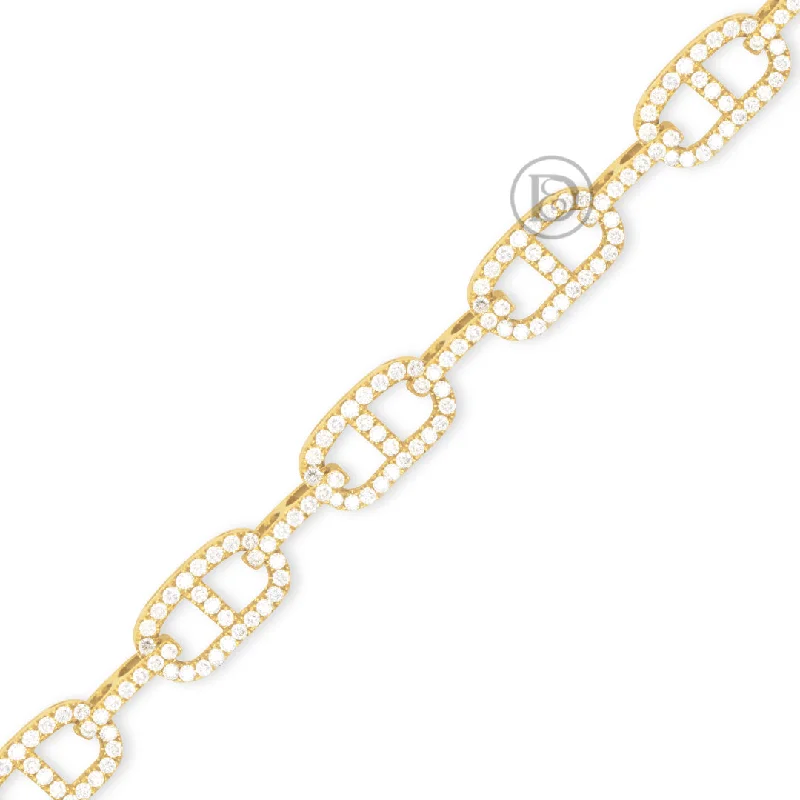 Bold bangles for women -10K Yellow Gold Men's Bracelet With 5.00 CT Diamonds