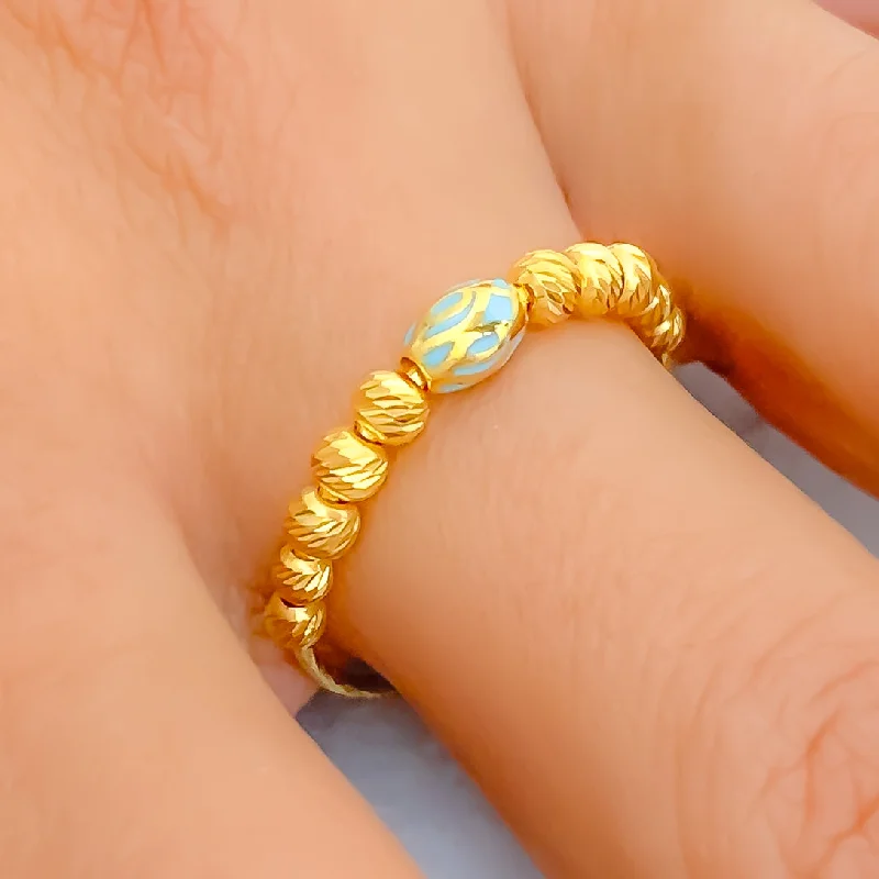 Triple rings for women -Radiant Fashionable 21k Gold Ring