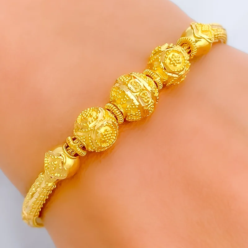 Personalized bangles for women -Exquisite Regal 22k Gold Flexi Bangle Bracelet