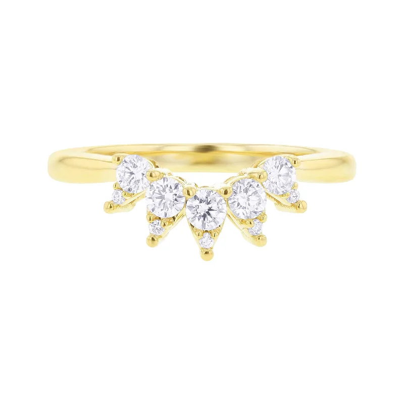 High-end luxury engagement rings for women -Crown Jewels Diamond Ring