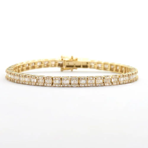 Silver bracelets for women -14KY 4.50CTW BAGUETTE DIAMOND BRACELET