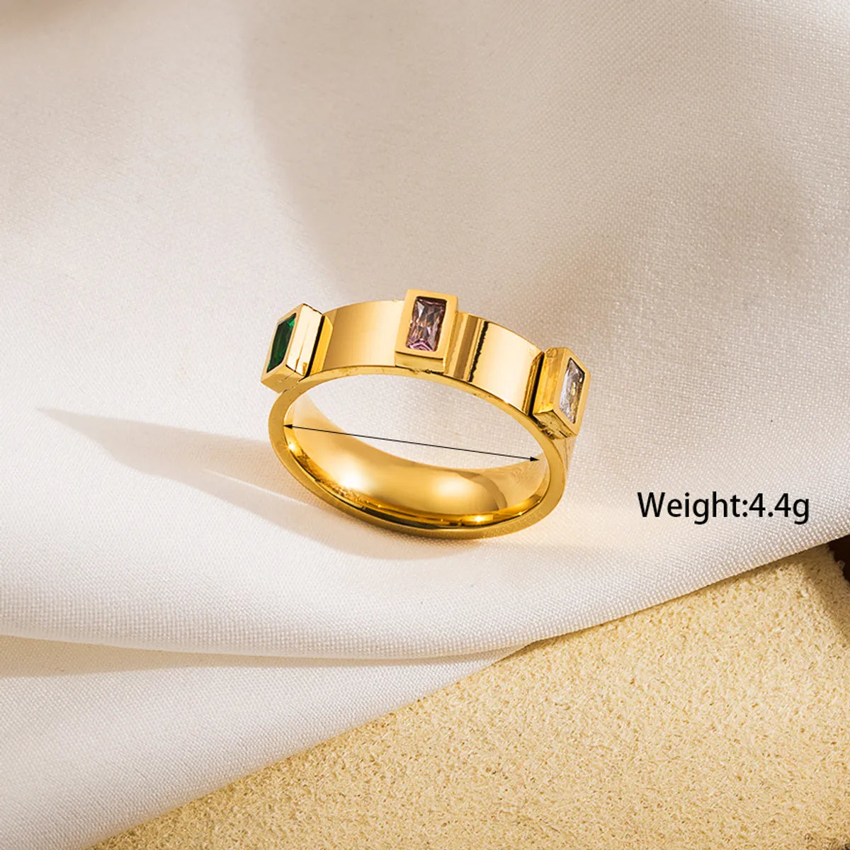 Cuff bracelets for women -Wholesale Casual Classic Style Rectangle Stainless Steel Plating Inlay 18k Gold Plated Zircon Rings Bracelets