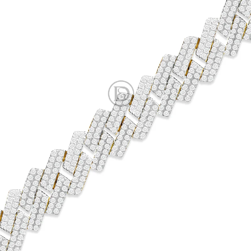 Elegant cuff bracelets for women -10K Yellow Gold Men's Cuban Bracelet With 2.91CT Diamonds