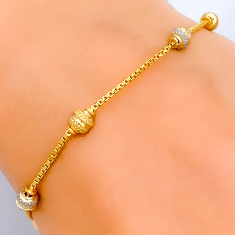 Bohemian bangles for women -Shimmering Fine 22k Gold Orb Bracelet