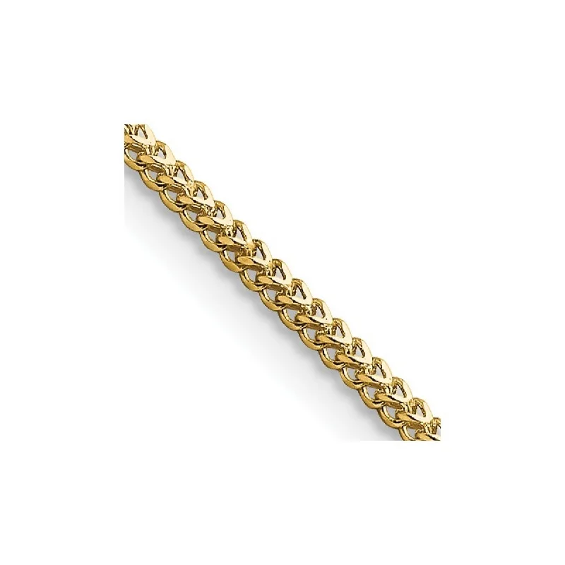 Diamond bangles for women -Curata 14k Yellow Gold Solid Polished 1.3mm Franco Chain Bracelet Lobster Claw