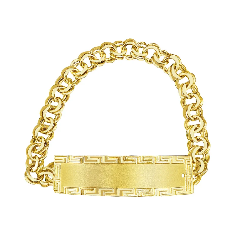 Tennis bangles for women -10K Yellow Gold Chino Link Medusa ID Bracelet