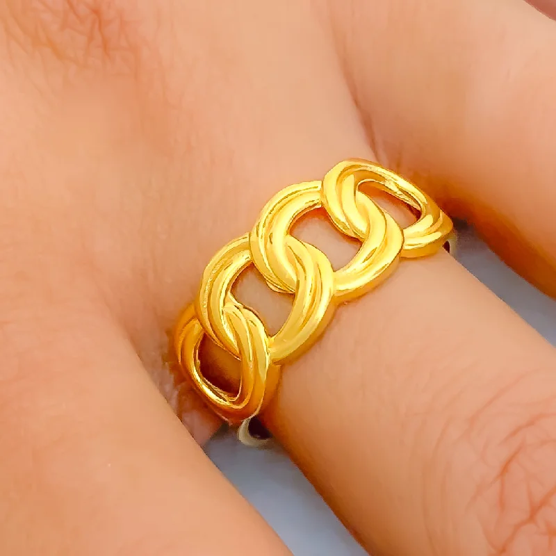 Affordable gold rings for women -Everlasting Flawless 22k Gold Loop Ring