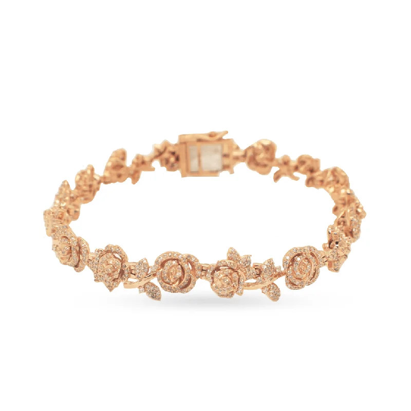 Personalized bracelets for women -10K Rose gold women's bracelet with 2.15ct diamonds