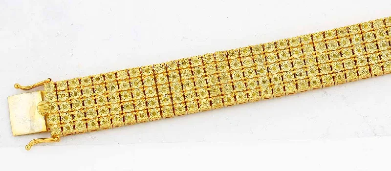 Gold bracelets for women -Yellow Silver 2.00CTW YELLOW DIA MENS BRACELET